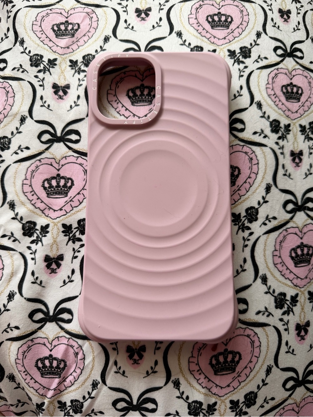 iPhone 16 plus Pink Silicone Ripple Phone Case - Brand: Casetify
